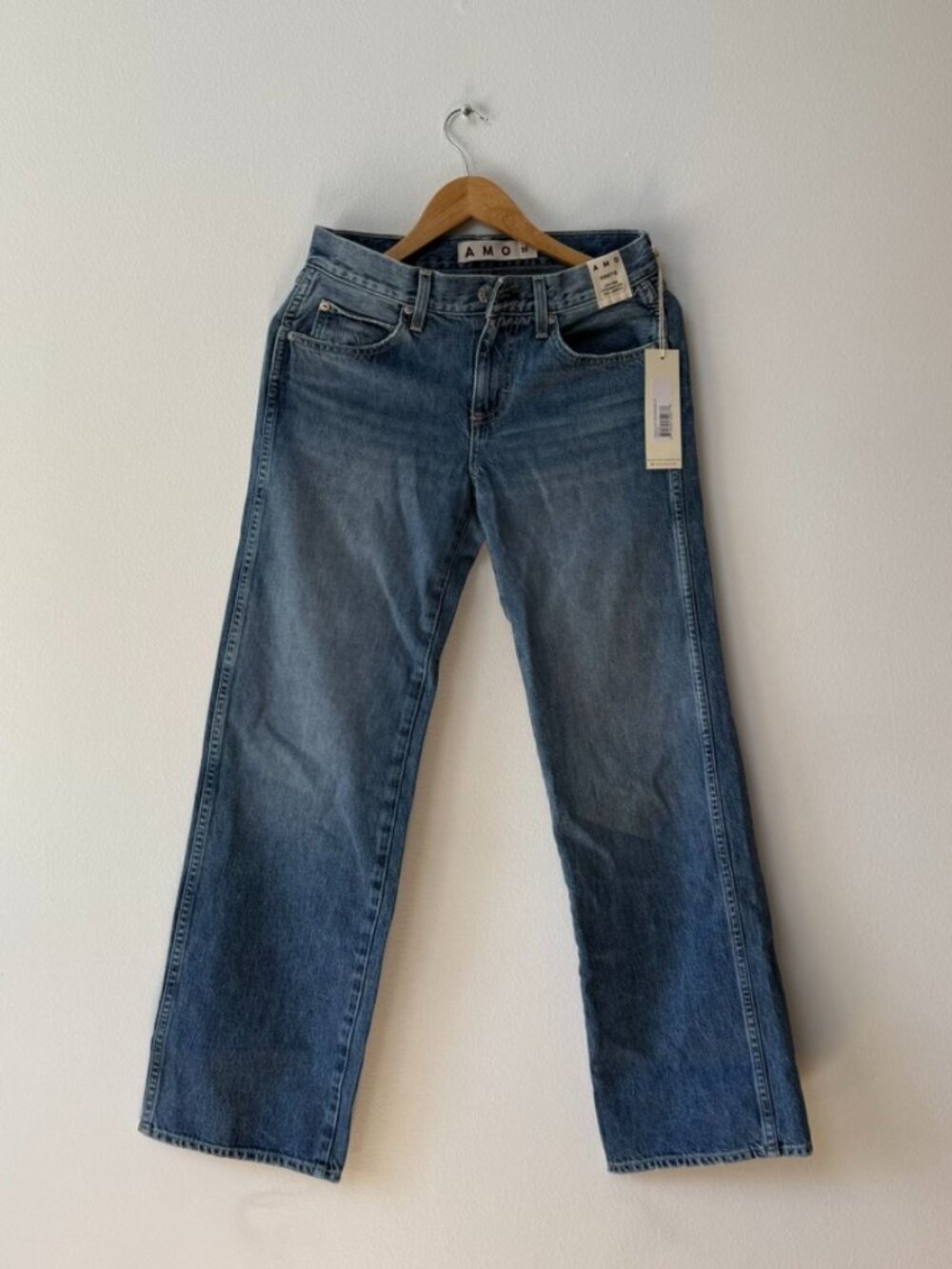AMO Odette Low Rise Straight Leg Jeans Smudge Size 25